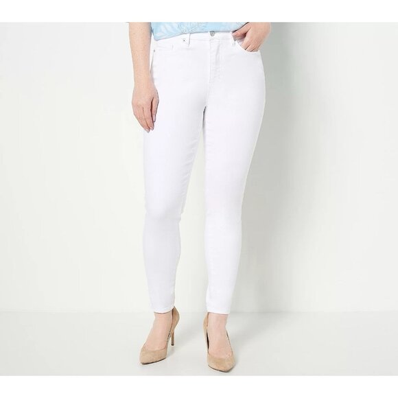 Studio Park x Leah Williams Petite 5 Pocket Skinny Jeans Size 28WP White A492444 - Picture 1 of 7